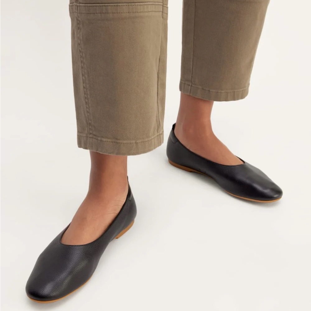 Everlane The Day Glove ballet flat black leather minimalist classic sz 8 - Picture 2 of 12